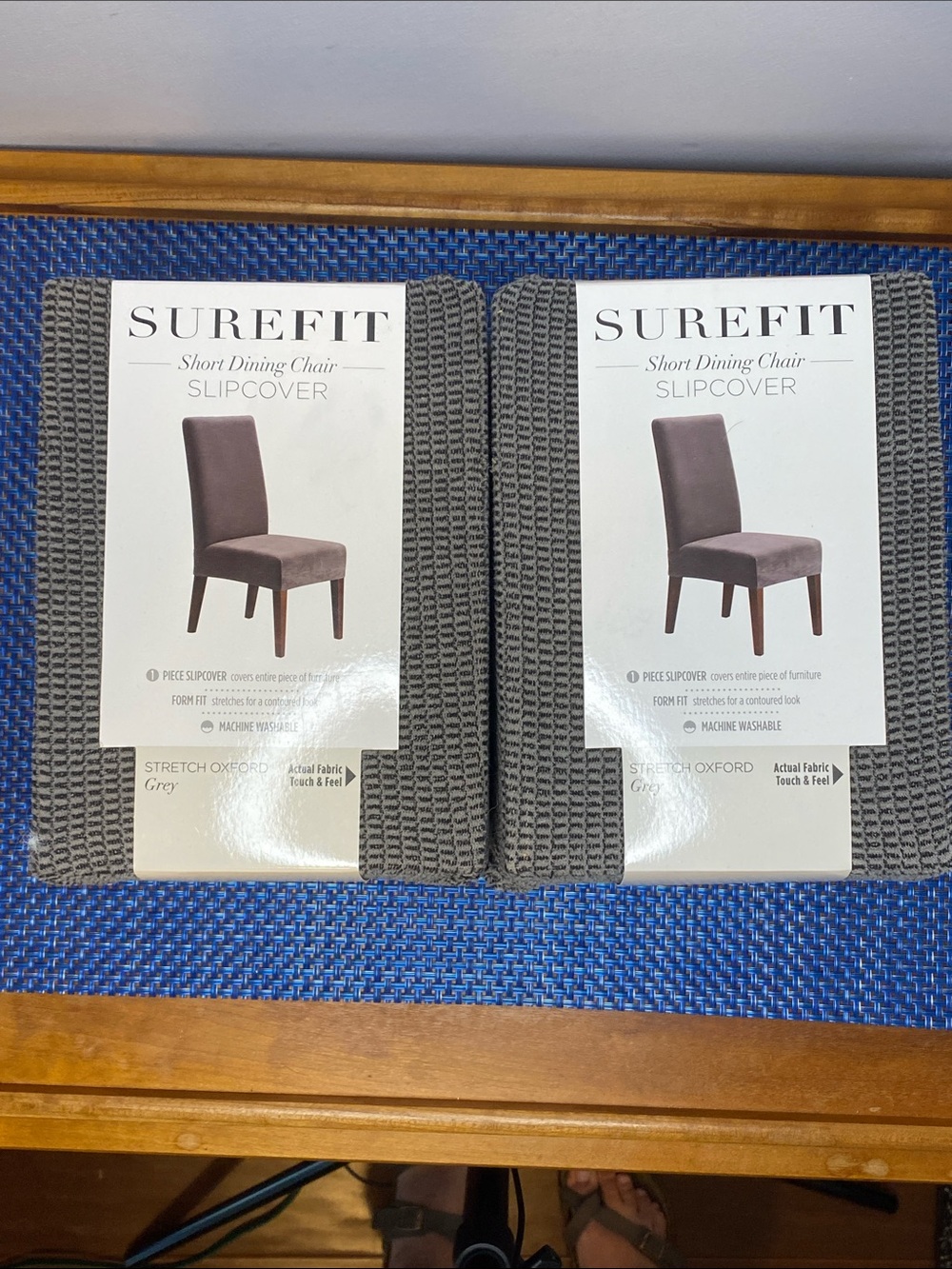NIP Surefit armless chair covers, Oxford grey,  fits most chairs up to 42”